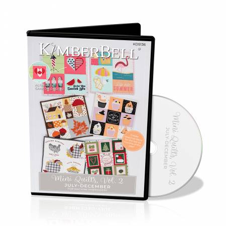 Mini Quilts Volume 2: July - December Machine Embroidery CD - Happy Little Quilt Shop