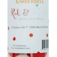 Red and White Wool Felt Balls - Happy Little Quilt Shop