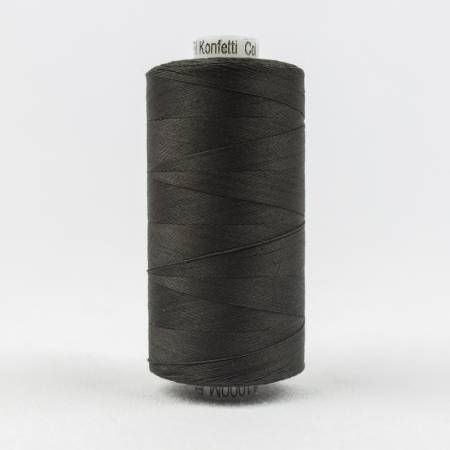 Konfetti Solid 50wt Cotton Thread 1000m Soft Black - Happy Little Quilt Shop