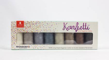 Konfetti 8-Spool Thread Set "Sand and Sea Glass" - Happy Little Quilt Shop