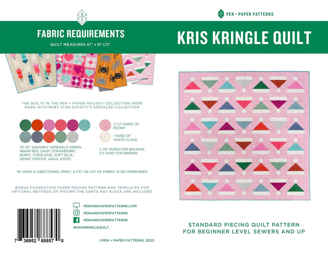 Kris Kringle Quilt Pattern by Pen and Paper Patterns - Happy Little Quilt Shop