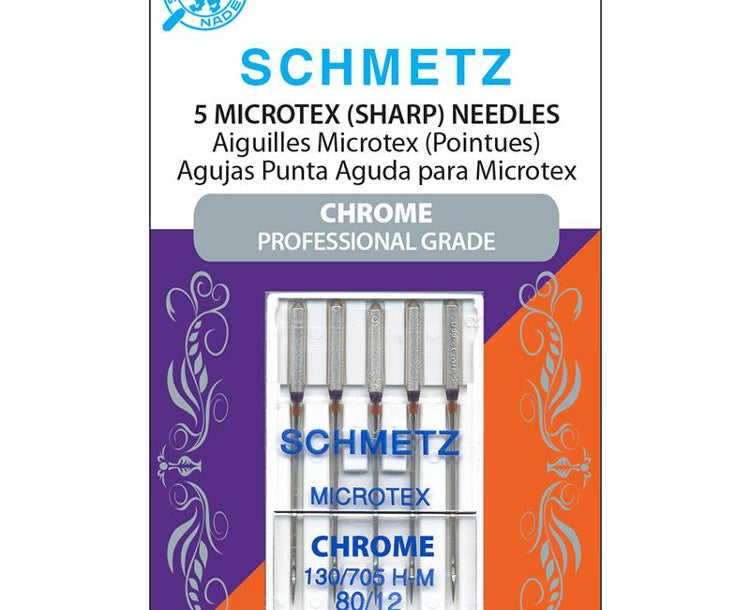 Chrome Microtex Needle 80/12 4030 Schmetz#10 - Happy Little Quilt Shop