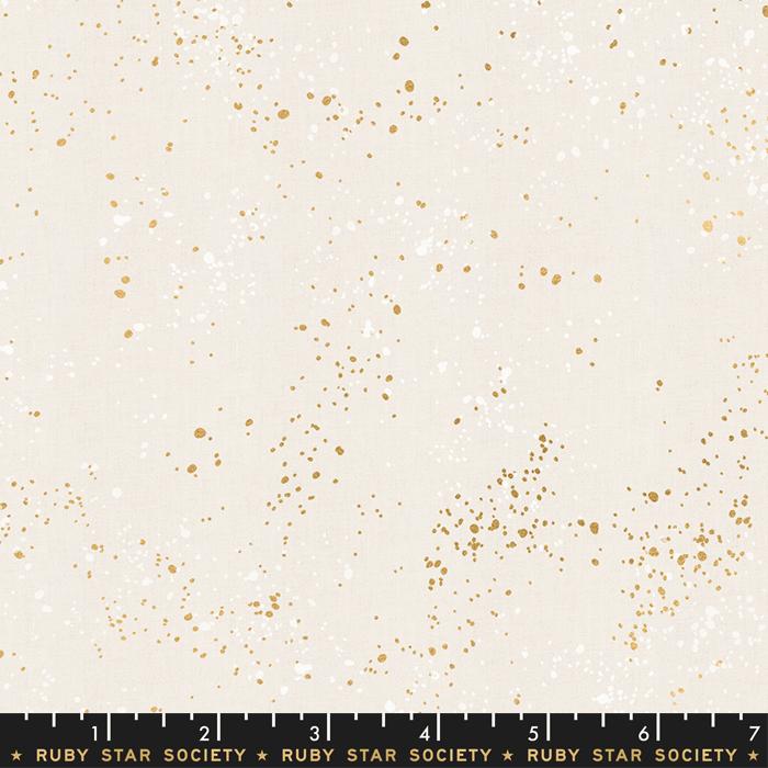 Speckled Metallic White Gold Ruby Star Society fabric - Happy Little Quilt Shop