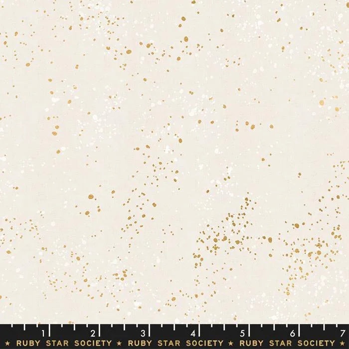 Speckled Metallic White Gold Ruby Star Society fabric - Happy Little Quilt Shop