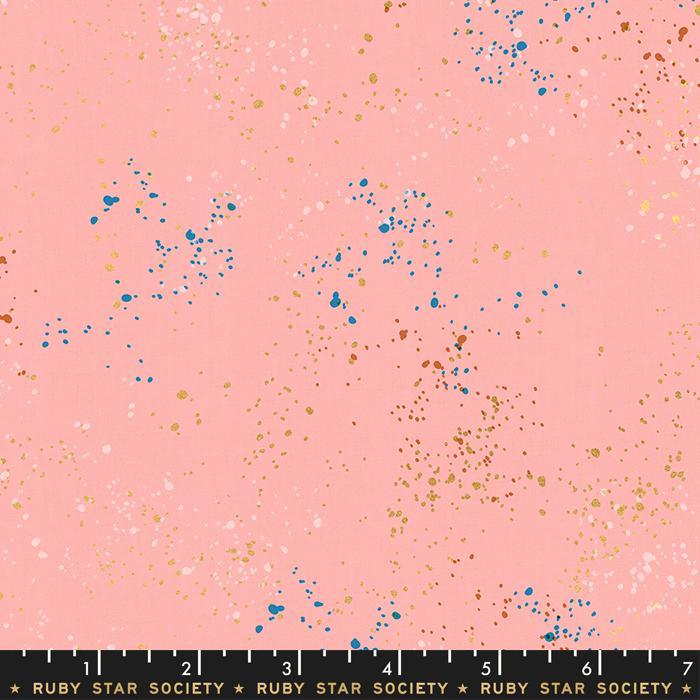 Speckled Metallic Candy Pink Ruby Star Society fabric - Happy Little Quilt Shop