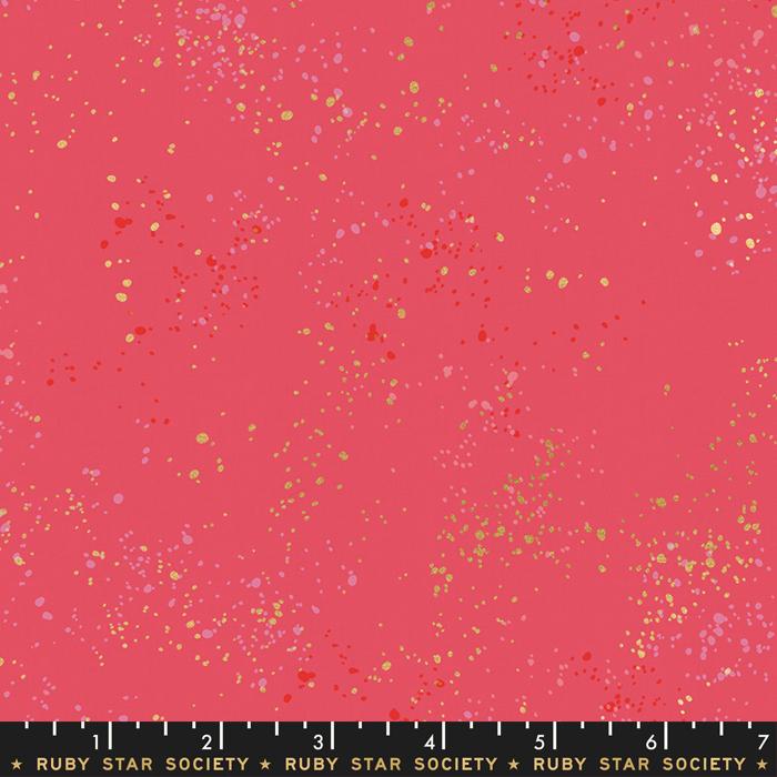Speckled Metallic Strawberry Ruby Star Society fabric - Happy Little Quilt Shop