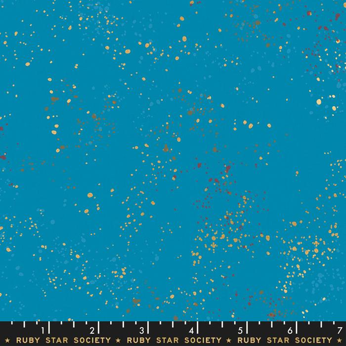 Speckled Metallic Bright Blue Ruby Star Society fabric - Happy Little Quilt Shop