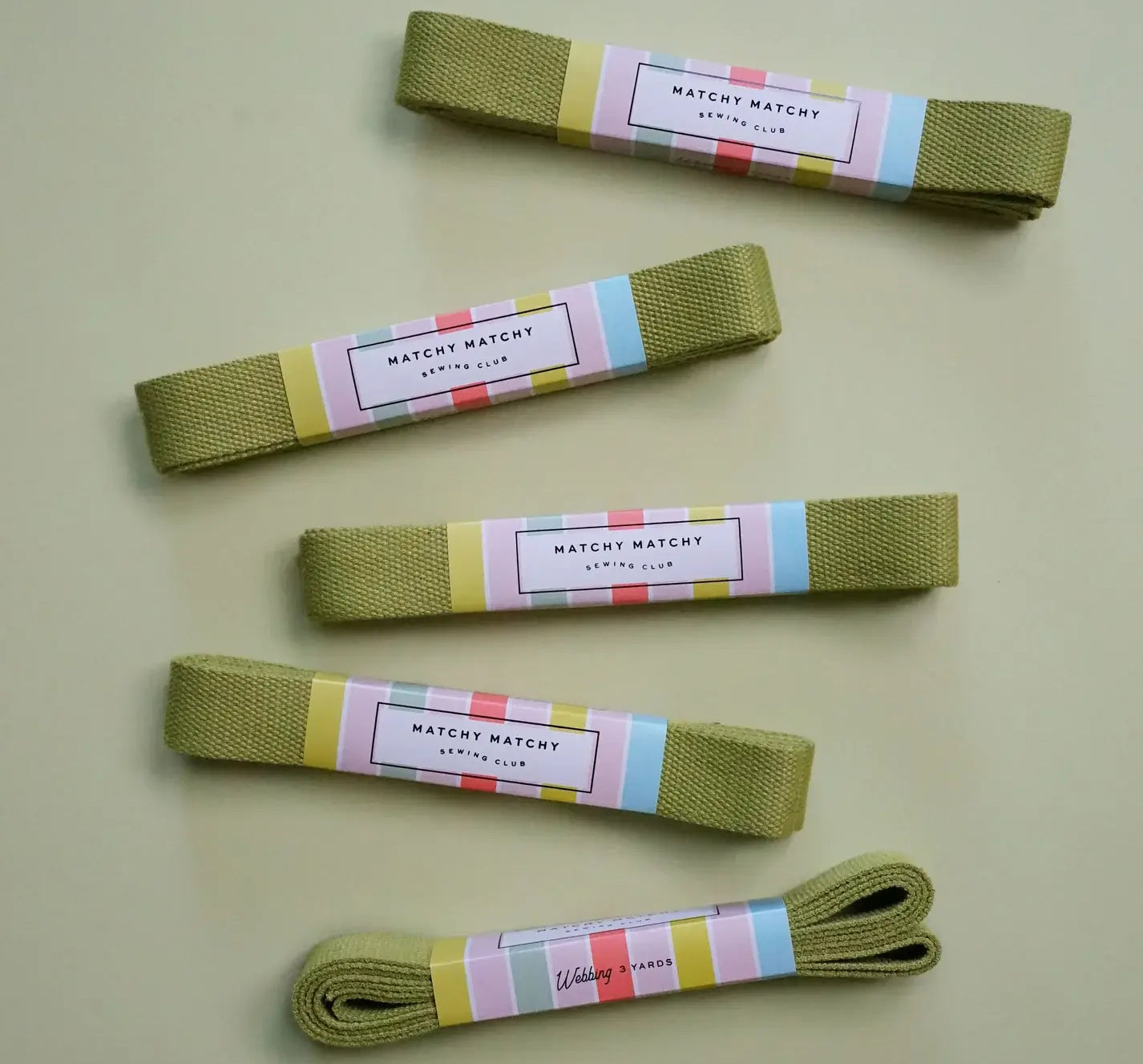 Lime Webbing - Matchy Matchy Sewing Club - Happy Little Quilt Shop