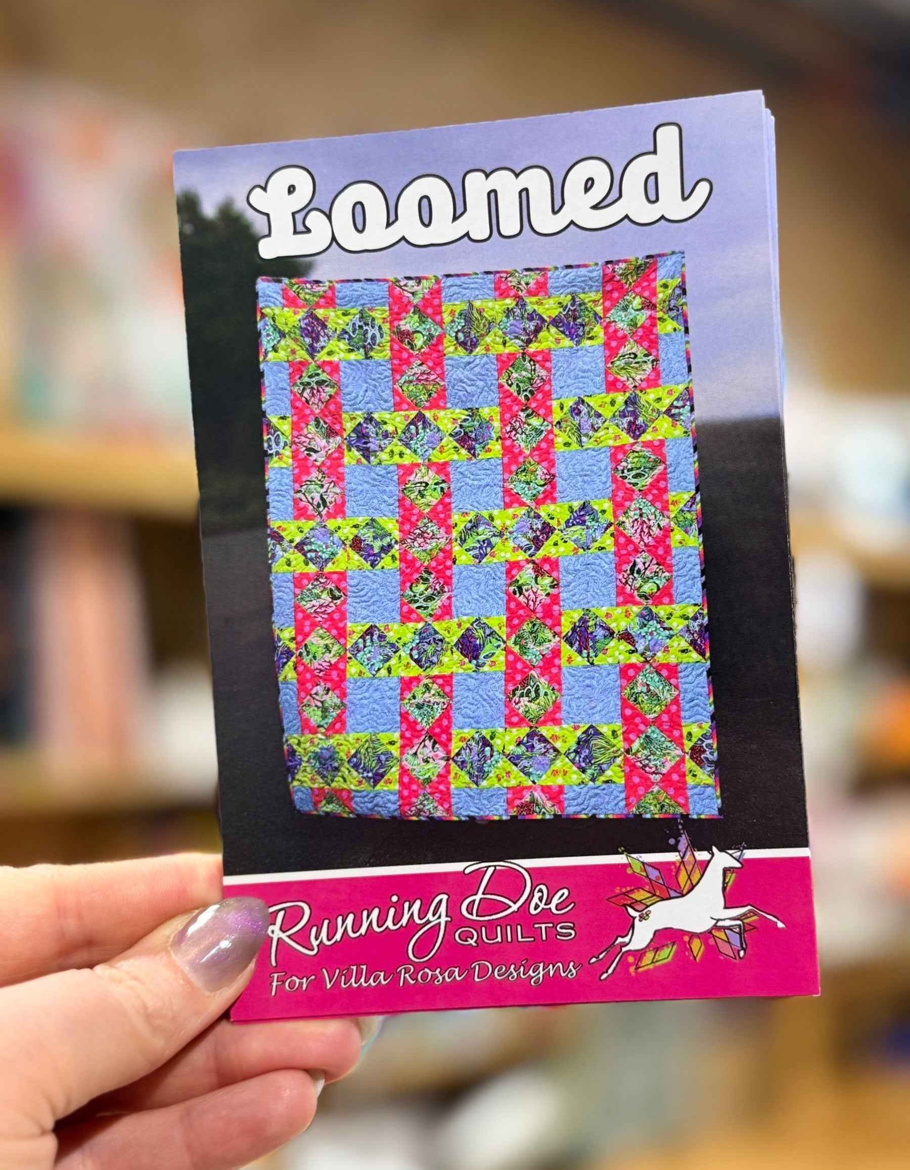 Loomed Quilt Pattern by Running Doe Quilts for Villa Rosa