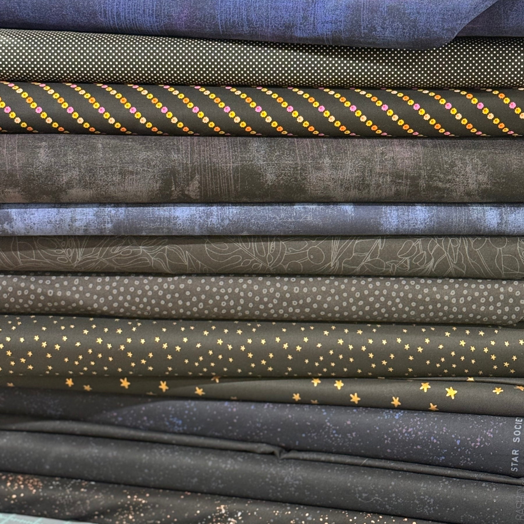 Midnight Garden Quilting Bee Background Bundle- 12 fat quarters - Happy Little Quilt Shop