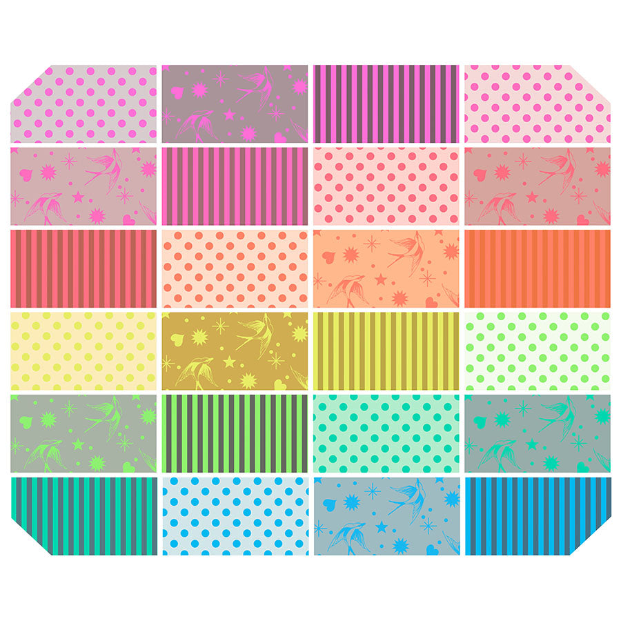 Neon True Colors - 10" Charm Pack || Neon True Colors - Happy Little Quilt Shop