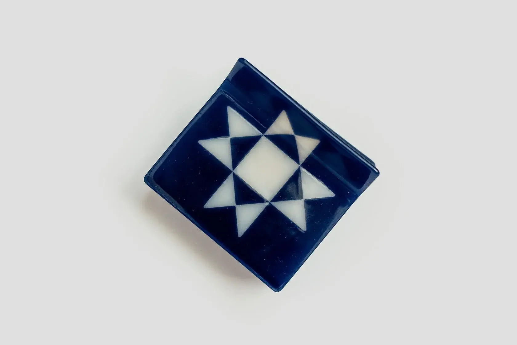 Ohio Star Hair Claw XL - Denim - Happy Little Quilt Shop