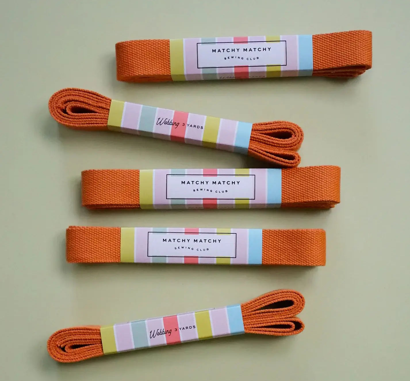 Orange Webbing - Matchy Matchy Sewing Club - Happy Little Quilt Shop
