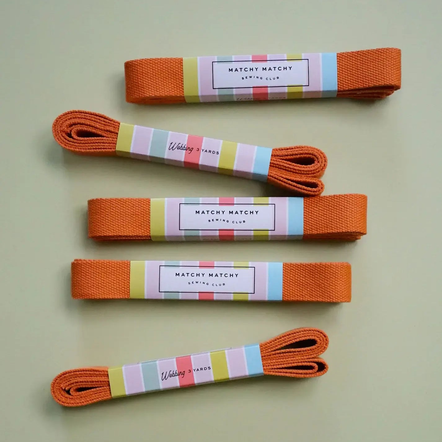 Orange Webbing - Matchy Matchy Sewing Club - Happy Little Quilt Shop