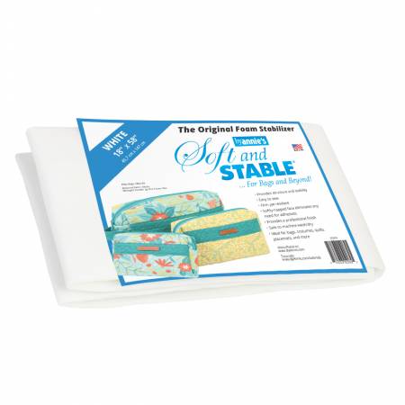 Soft and Stable White 18" x 58" 100% Polyester Foam Stabilizer - Happy Little Quilt Shop