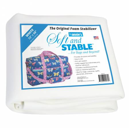 Soft and Stable White 72" x 58" 100% Polyester Foam Stabilizer - Happy Little Quilt Shop