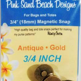 Magnetic Purse Snap - Antique Gold 3/4in (18mm) - Happy Little Quilt Shop