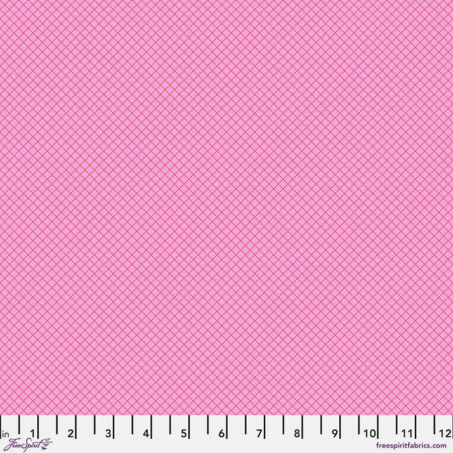 On the Grid - Bubblegum || Tula Pink True Colors - Happy Little Quilt Shop