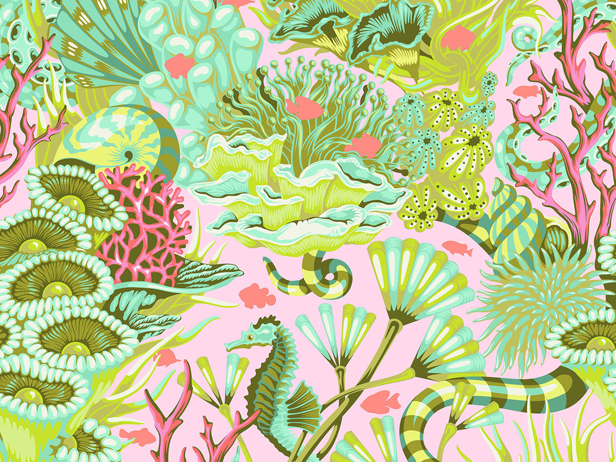 Reef What You Sew - Coralline Floral Reef Tula Pink - Happy Little Quilt Shop