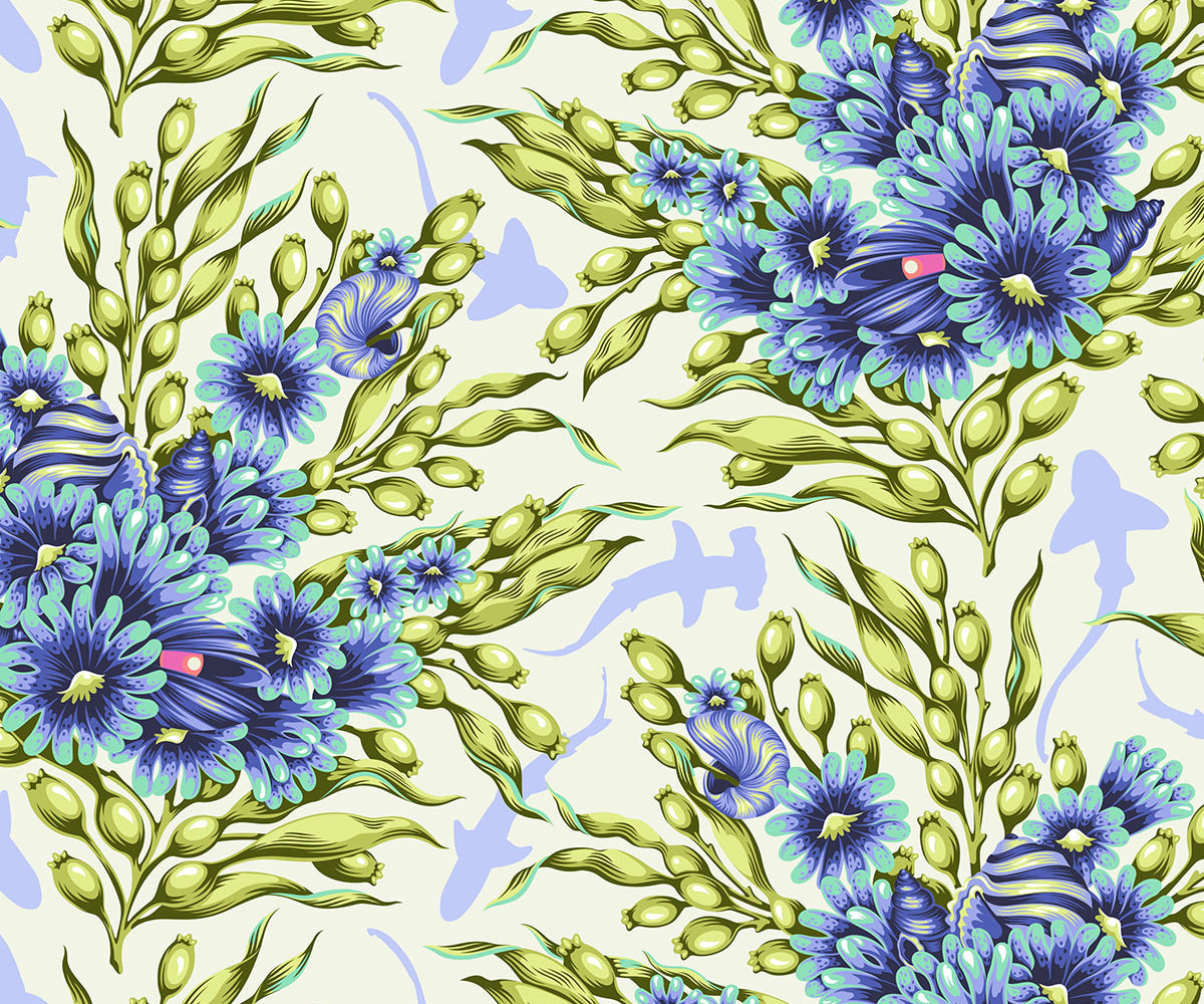 Shadow Sharks - Marine Floral Reef Tula Pink - Happy Little Quilt Shop