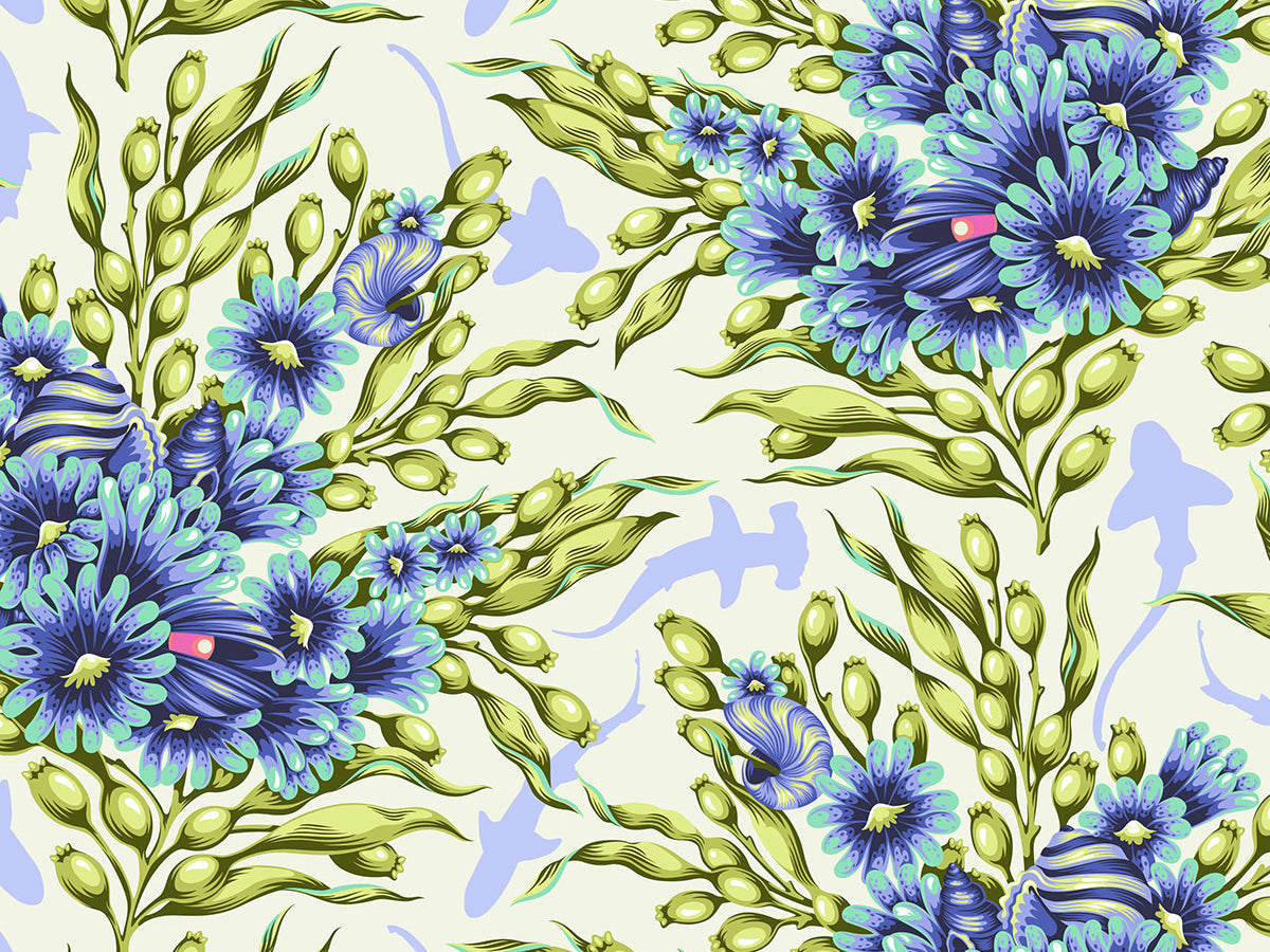 Shadow Sharks - Marine Floral Reef Tula Pink - Happy Little Quilt Shop