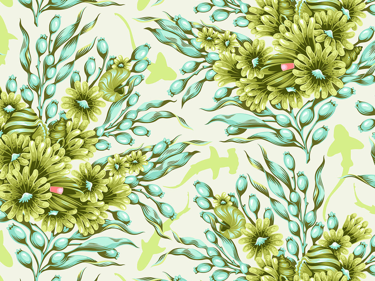 Shadow Sharks - Seagrass Floral Reef Tula Pink - Happy Little Quilt Shop