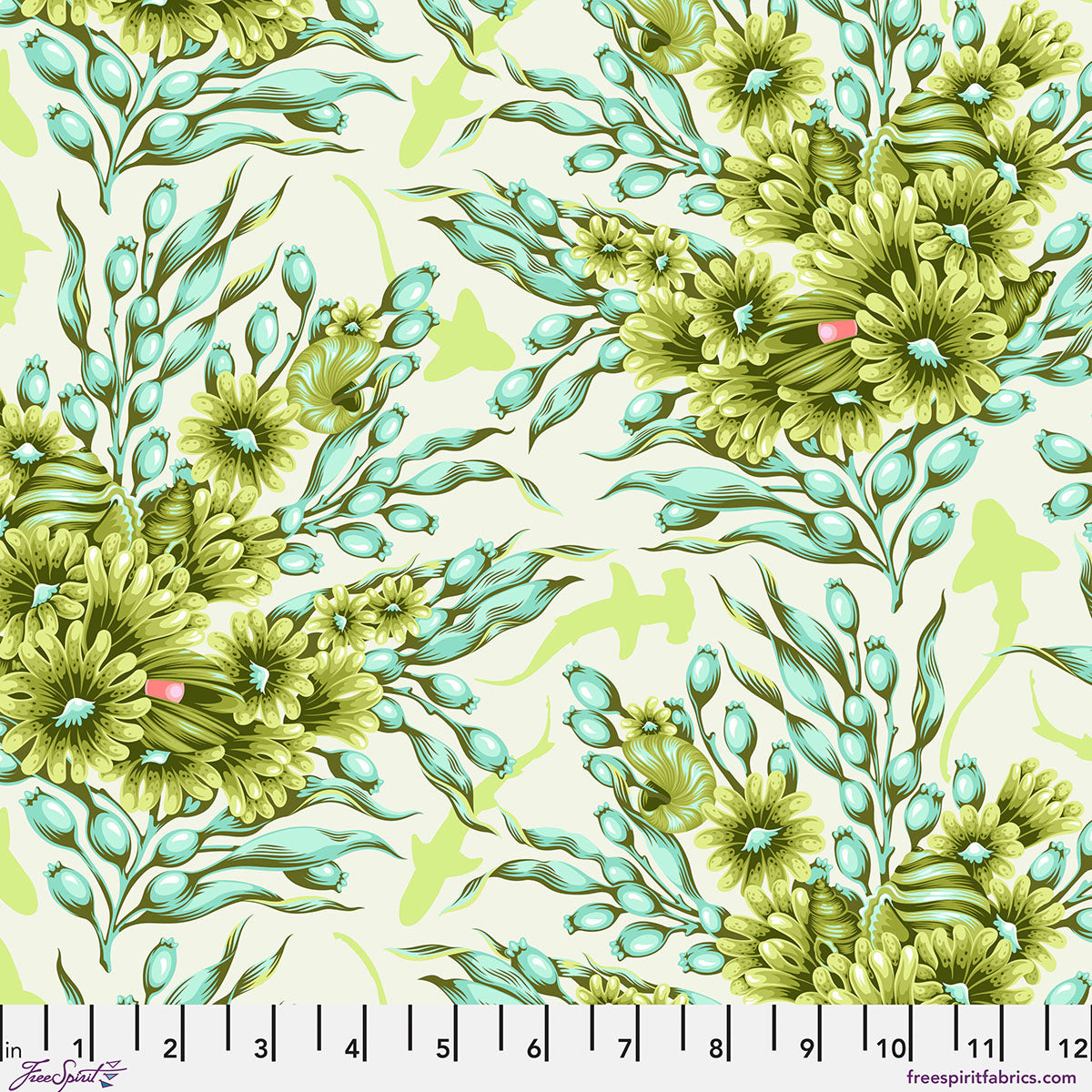 Shadow Sharks - Seagrass Floral Reef Tula Pink - Happy Little Quilt Shop