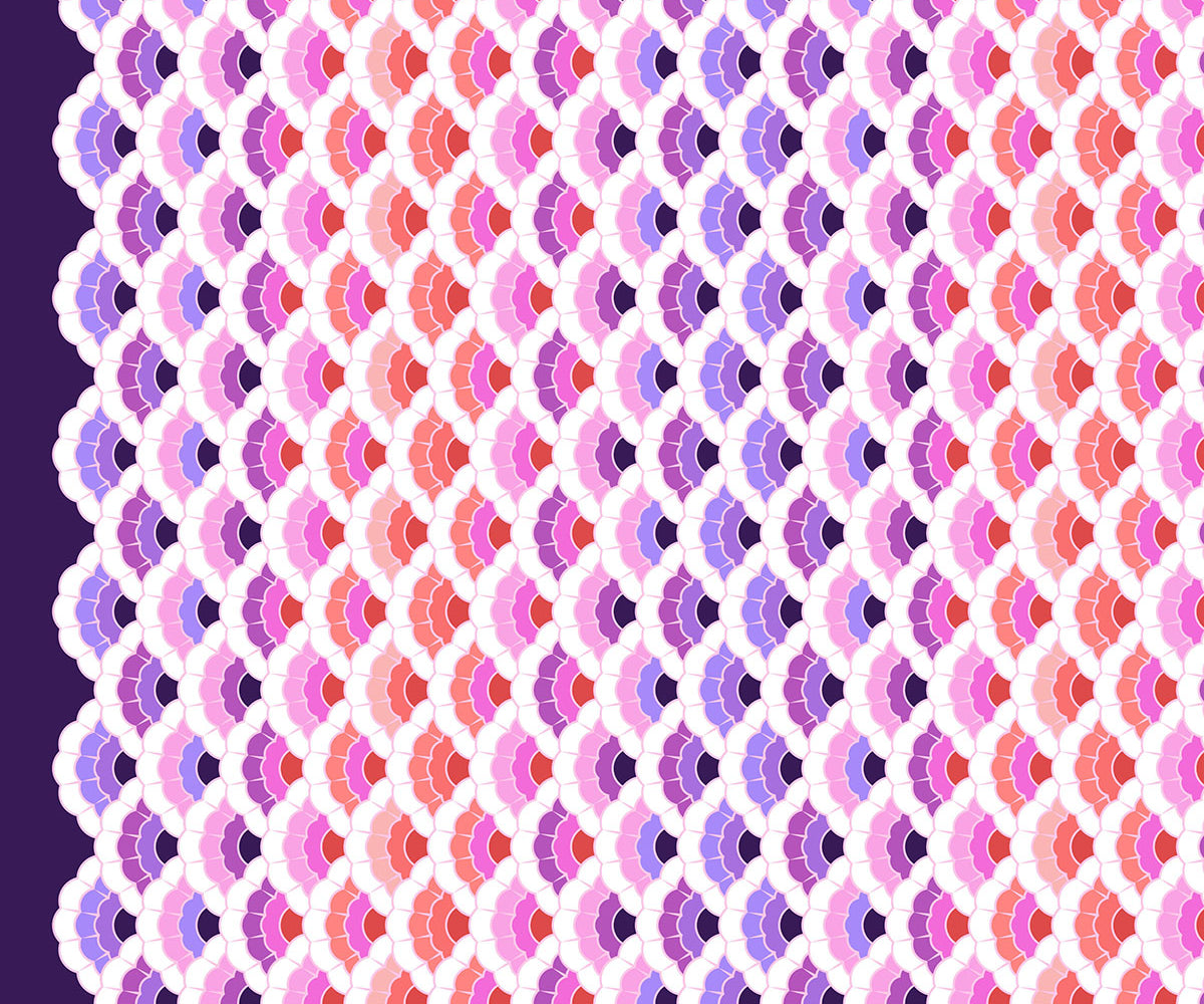 Aquatic Lace - Ultraviolet Floral Reef Tula Pink - Happy Little Quilt Shop