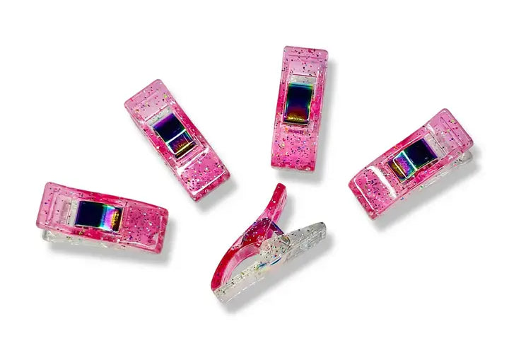 Pink Glitter Clips - 25 Pack - Happy Little Quilt Shop