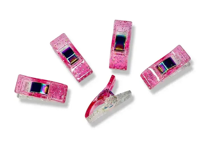 Pink Glitter Clips - 25 Pack - Happy Little Quilt Shop