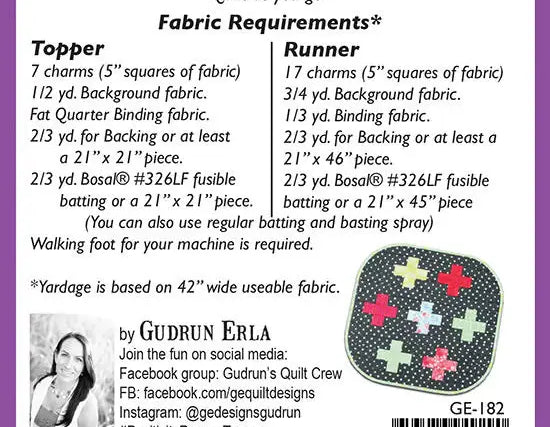 Positivity Topper/Runner Quilt as you Go Pattern by G.E. Designs - Happy Little Quilt Shop