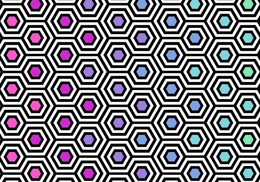 Backing Fabric - Rainbow Hexy XL - Ink || Tula's True Colors Quilt Backs - Happy Little Quilt Shop