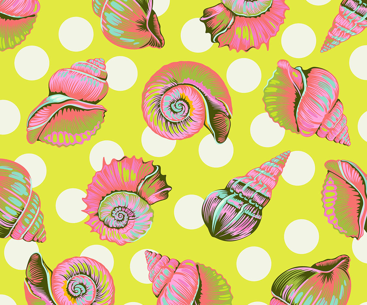 Backing Fabric - Big Shelly - Seagrass || Floral Reef - Happy Little Quilt Shop