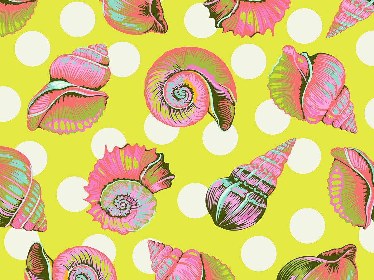 Backing Fabric - Big Shelly - Seagrass || Floral Reef - Happy Little Quilt Shop