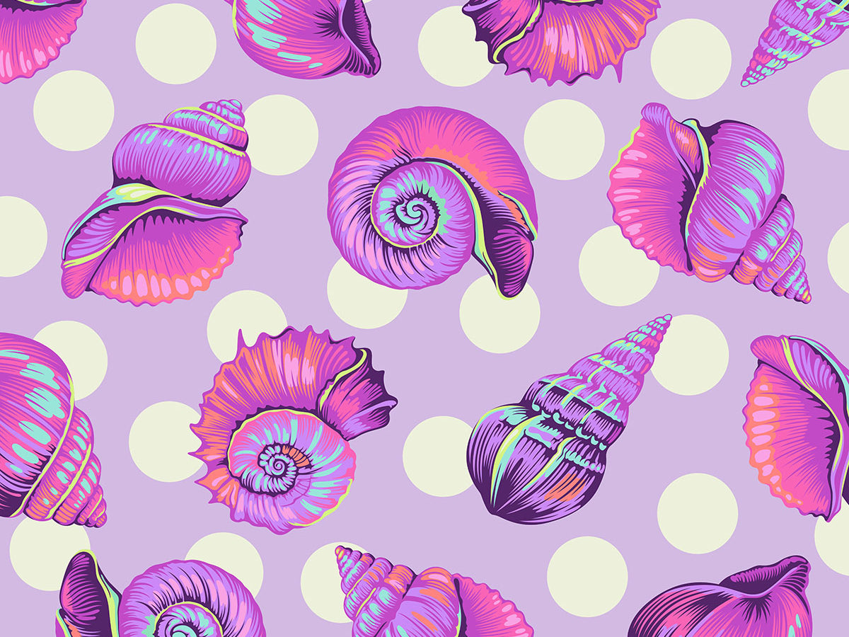 Backing Fabric - Big Shelly - Ultraviolet || Floral Reef - Happy Little Quilt Shop