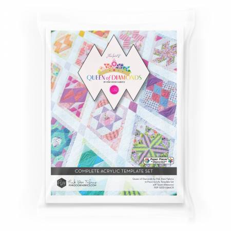 Queen of Diamonds Acrylic Fabric Cutting Template Set with 3/8in Seam Allowance - Happy Little Quilt Shop
