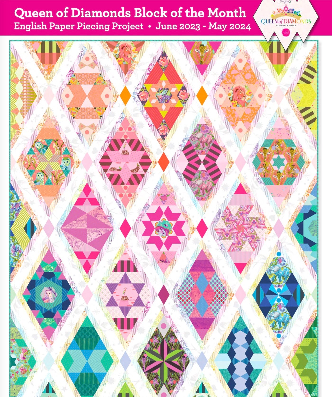 Queen of Diamonds Fabric Kit Including Pattern - Happy Little Quilt Shop
