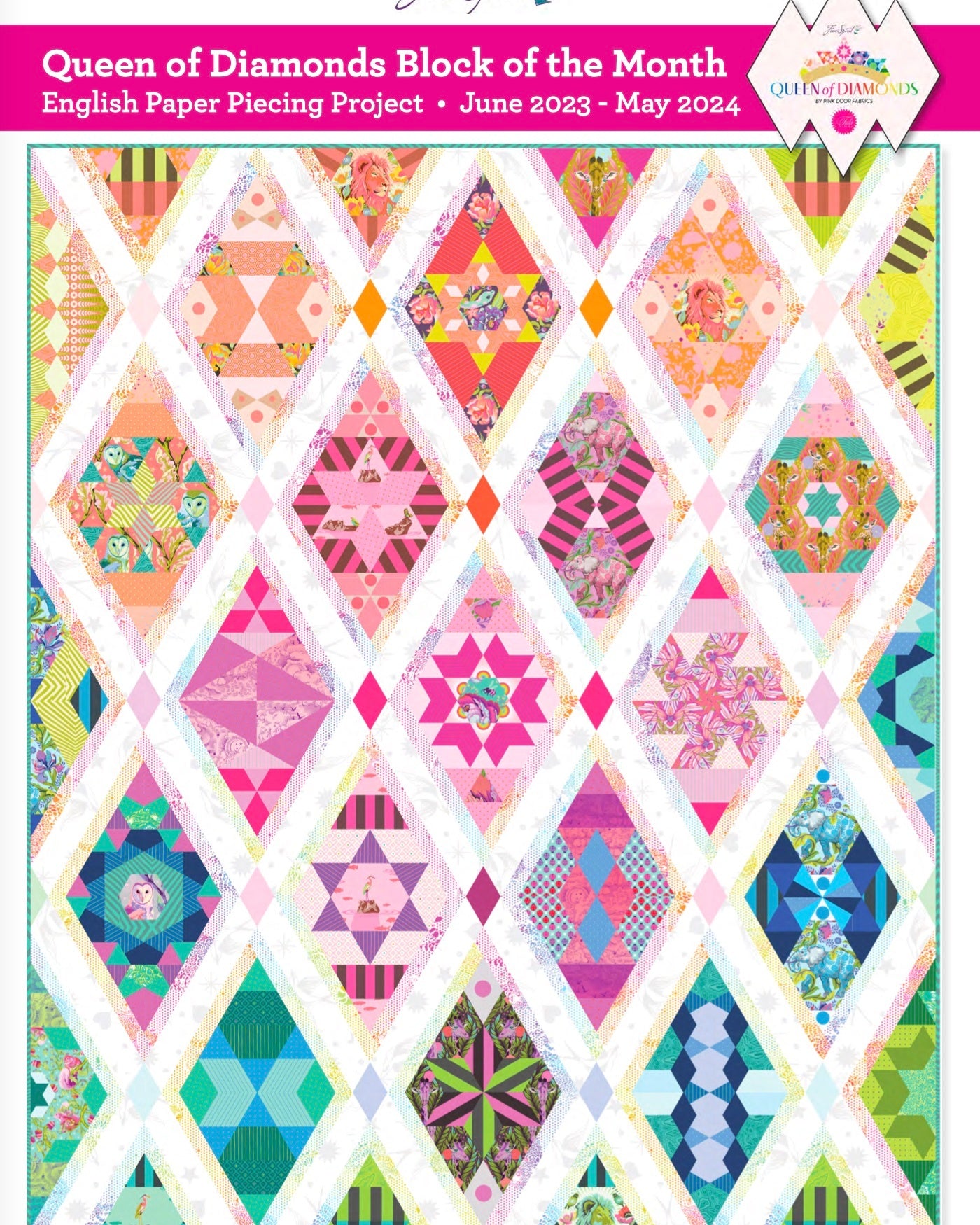 Queen of Diamonds Fabric Kit Including Pattern - Happy Little Quilt Shop