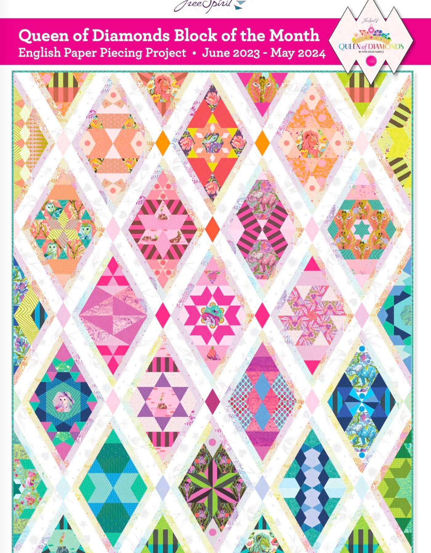Queen of Diamonds Fabric Kit Including Pattern - Happy Little Quilt Shop