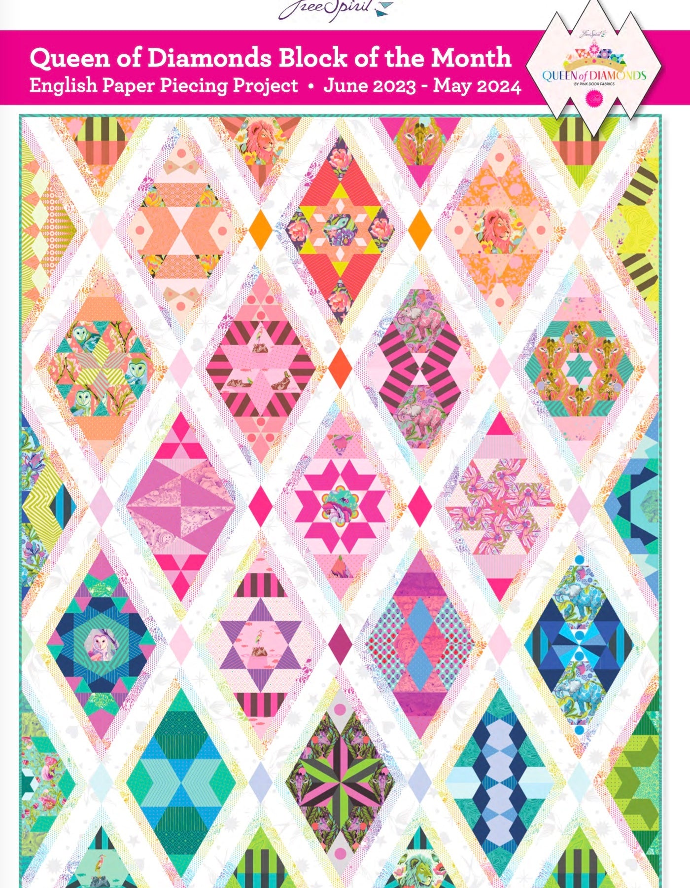 Queen of Diamonds Fabric Kit Including Pattern - Happy Little Quilt Shop