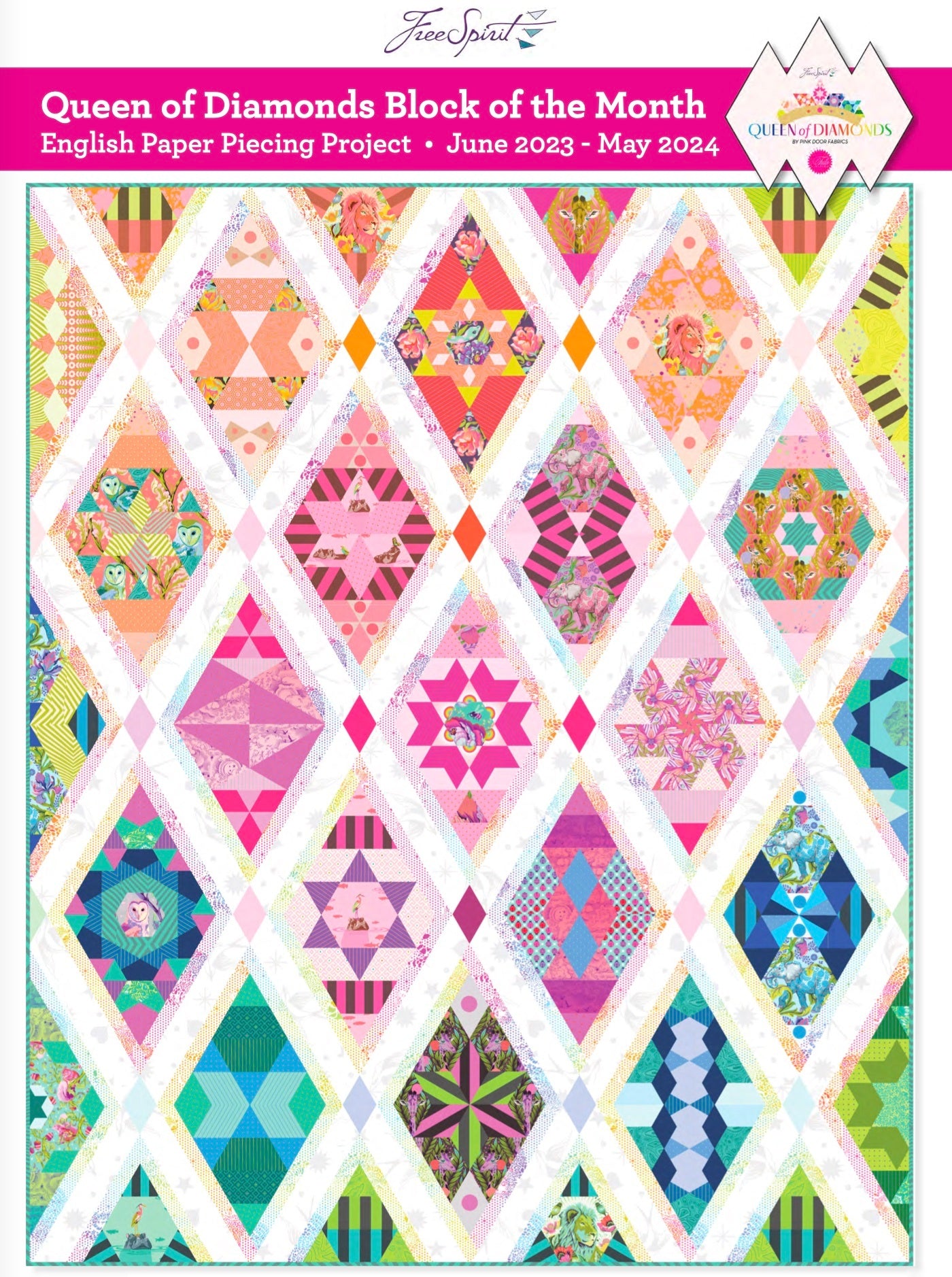 Queen of Diamonds Fabric Kit Including Pattern - Happy Little Quilt Shop