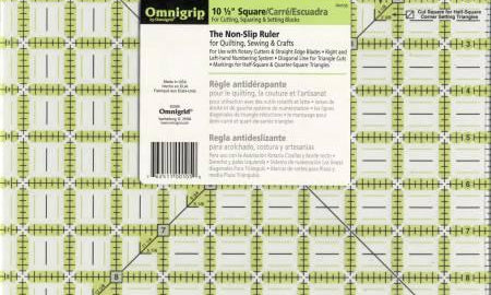 Omnigrid Omnigrip Neon Ruler 10 1/2in Square * - Happy Little Quilt Shop