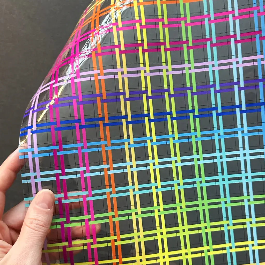 Rainbow Plaid Clear Vinyl by Sassafras Lane - Happy Little Quilt Shop