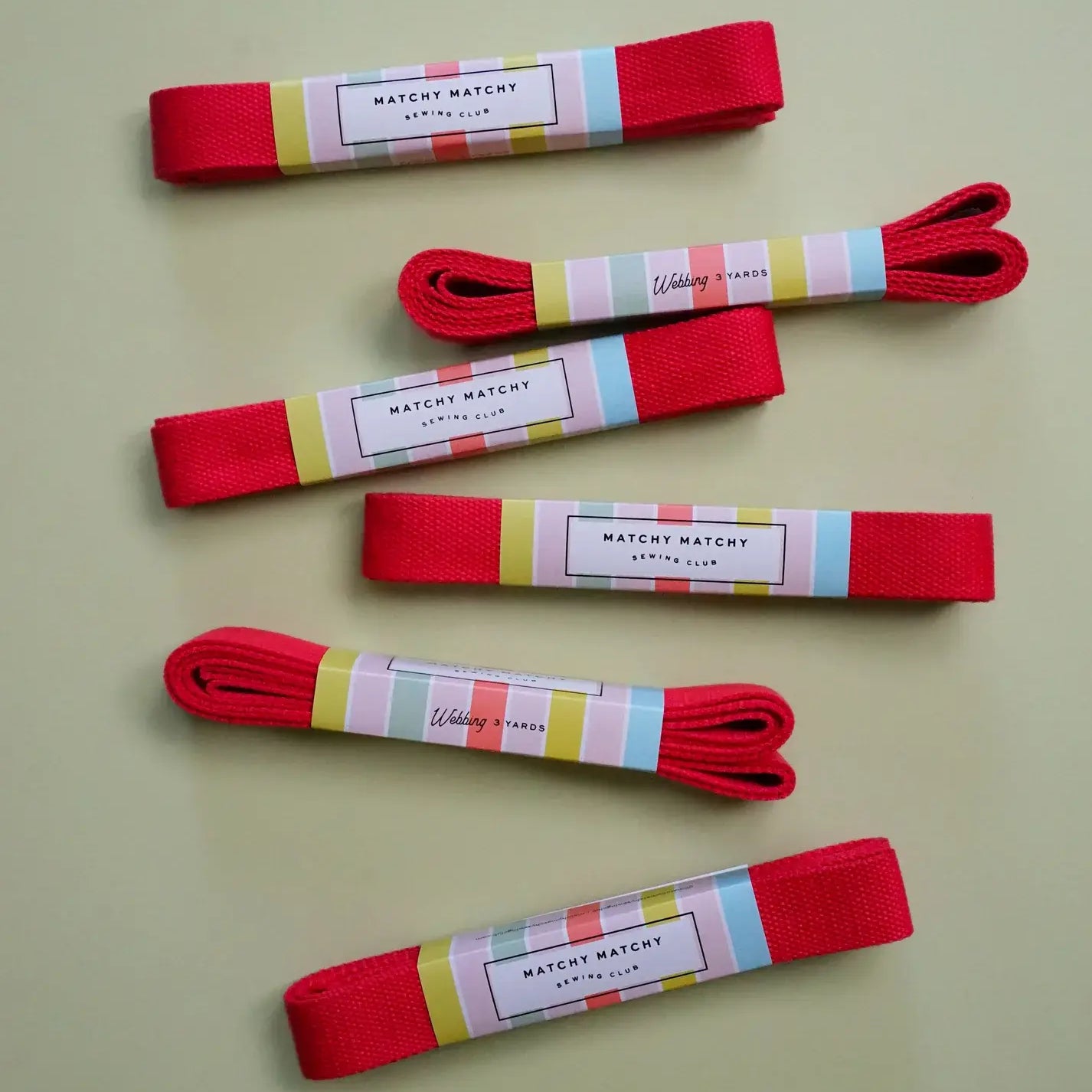 Red Webbing - Matchy Matchy Sewing Club - Happy Little Quilt Shop