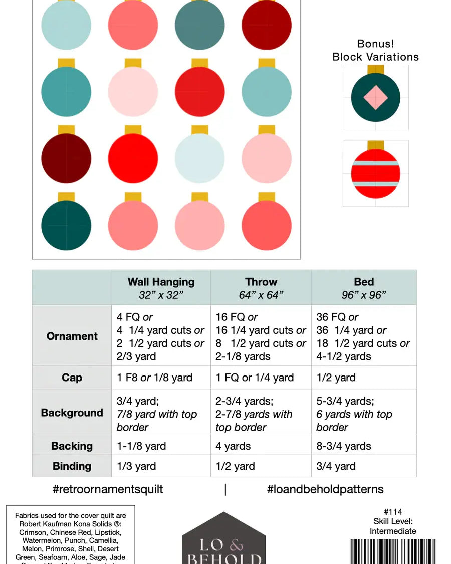 Retro Ornaments Quilt Pattern by Lo and Behold Stitchery - Happy Little Quilt Shop