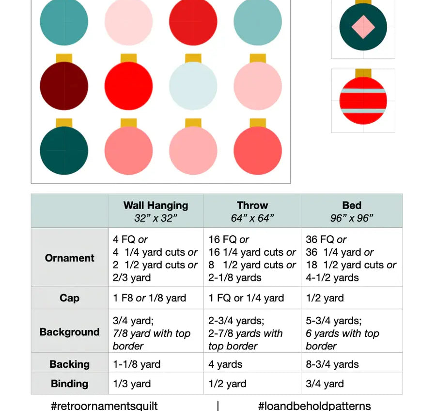 Retro Ornaments Quilt Pattern by Lo and Behold Stitchery - Happy Little Quilt Shop