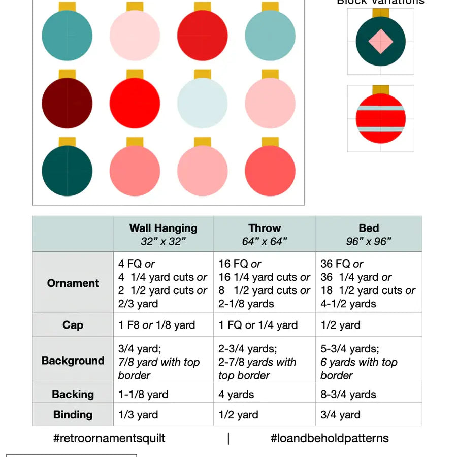 Retro Ornaments Quilt Pattern by Lo and Behold Stitchery - Happy Little Quilt Shop