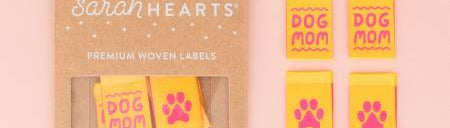 Dog Mom Woven Labels - Happy Little Quilt Shop