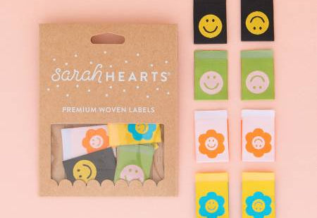 Smiley Multipack Woven Labels - Happy Little Quilt Shop