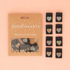 Metallic Rainbow Heart Woven Labels - Happy Little Quilt Shop